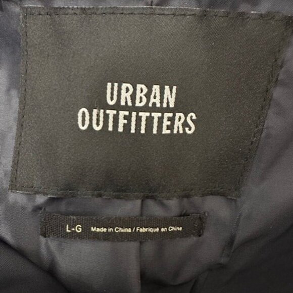 Urban Outfitters Faux Vegan Leather Jacket with Belt Black Zipper Size Large - Picture 4 of 5
